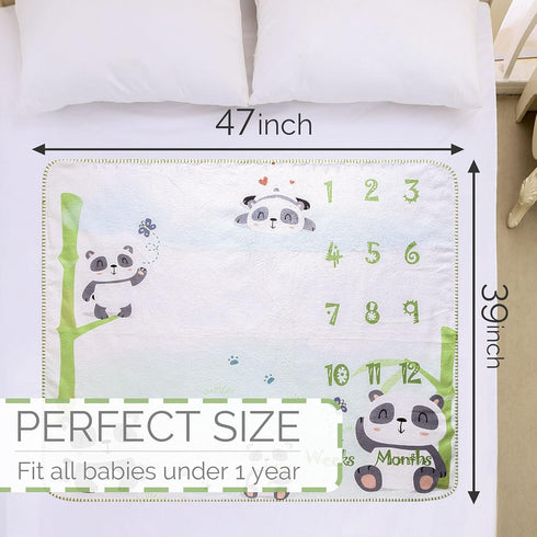 InnoBeta Baby Monthly Milestone Blanket, Flannel Plush Newborn Infant Photo Blanket for Boys & Girls New Mom Gifts