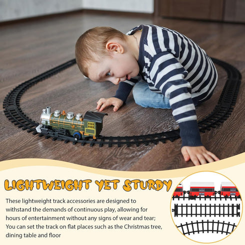 Liliful 12 Pcs Train Track Accessories with 24 Snap Buttons for Boys and Girls, Railroad Building Toy