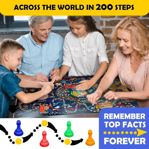8-12 130 6 10 QUOKKA Space Board Game for Kids - Learning Family Game for Teens and Adults - Question Cards - Top Facts