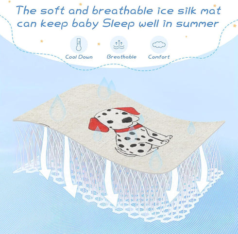 SyXIOP 28" 52" Cute Dalmatian Dog Cartoon Cooling Baby Mattress Protector Crib x Ultra Soft Crib Mattress pad