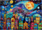 PPuzzling Colorful Houses Puzzles for Adults 1000 Pieces, Village Night Landscape Jigsaw Puzzles,