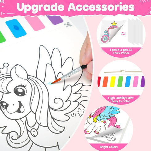 Sets 3-5 4-8 ZIZZ Paint with Water Coloring Books for Toddlers, Princess Watercolor Painting for Kids Ages Years Old