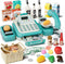 STACTCUTE 49Pcs Cash Register Toy Set for Kids, Pretend Play Grocery Store Cashier