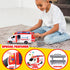 Kids Ambulance Toy Truck 1/16 Scale with Lights & Siren, Friction-Powered Rescue Toy with Removable Stretcher and Open