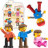 PicassoTiles Magnetic 4 Family Action Figures Toddler Toy Expansion Pack for STEM Learning