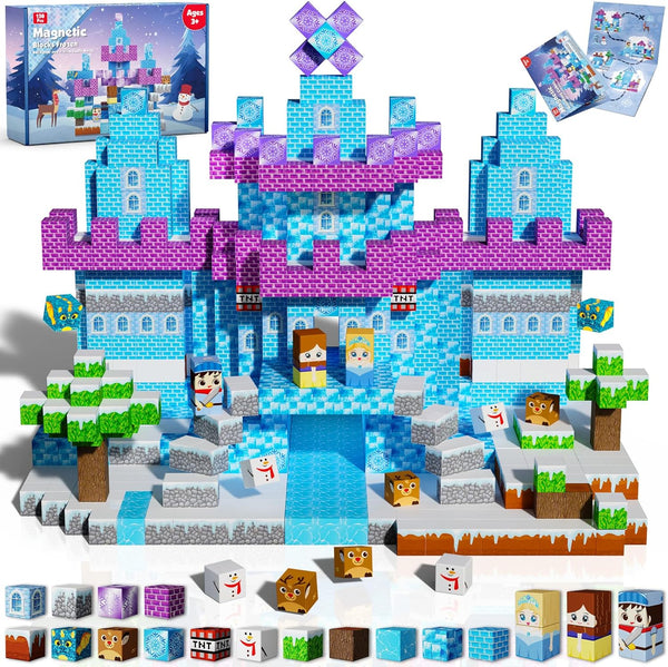 GraceDuck Magnetic Blocks - 150PCS Magnetic Blocks Build Ice Castle - Magnetics