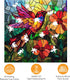 Hummingbird 200 11.2 11.2 Mocfesk Stained Glass Wooden Puzzles, Colorful Bird & Floral Wooden Jigsaw Puzzles for Adults