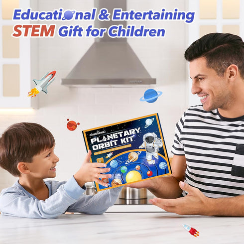 Solar System Project Kit for Kids, Mixed Sized Foam Balls, Painting Tools and Disc Planetary Orbits, DIY Planets Model
