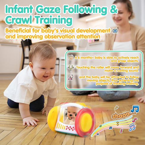 Tummy 0 3 6 9 12 PLAY Time Toys Rolling Baby Mirror Activity Toy for Newborn Months with Teethers Infant Mirror