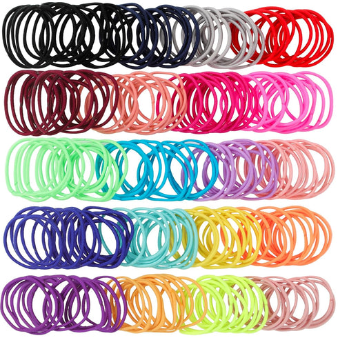 Baby Hair Ties for Girls - 200Pcs Small 1" Elastic Toddler Hair Ties Ponytail Holders Hair Accessories