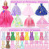 65 Pcs Doll Clothes and Accessories Set, 5 Fashion Dresses, 3 Wedding Gowns, 20 Shoes for 11.5 Inch Girl Dolls