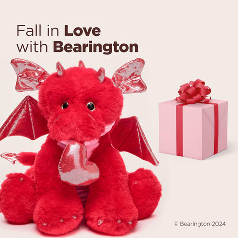 Bearington Lazarus The Love Dragon Valentine's Day Plush, 11 Inch Dragon Stuffy for Kids
