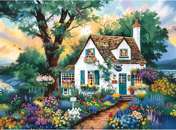 500 Pieces Jigsaw Puzzles for Adults - Spring Garden Patio Recycled Paper Puzzle - Great Gift Idea