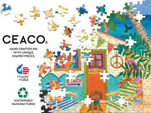 Ceaco 5 in 1 Multipack Happy Camper, (2) 300 Piece, (2) 500 Piece, (1) 750 Piece Jigsaw Puzzles