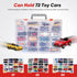 Toy Organizer with 72 Compartments, Storage Box Compatible with Hot Wheels, Matchbox Cars, Mini Toys, Dolls, Display