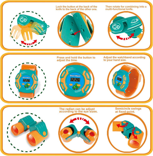 FUN LITTLE TOYS Kids Camping Gear Set - Pop Up Tent Outdoor Toys Camping Tools Set for Kids