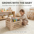 lifemories Closet 2X Sets, 5 Wooden Baby Shower Crate & Basket with Hanger Rack - Customizable Gift Basket