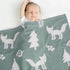 BORITAR 3D Fox Baby Blanket, Soft Warm Cozy Jacquard Fleece Toddler Nursery Blanket for Boys Girls (30 x 40 Inch, Sage