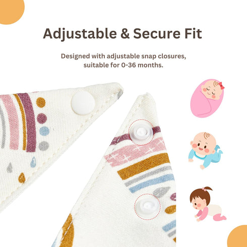 wefigs 3-Layer 8/10-Pack 24-Months Baby Drool Bibs, Waterproof and Soft Cotton Bibs for Drooling and Teething