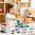 35Pcs Set Set, 3 4 5 6 JOYIN Mermaid Tea Party for Little Girls, Pretend Tin Teapot Princess Tea Time Play Kitchen Toy