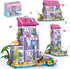 NEWABWN 3 in 1 Pink Girls Beach House Building Set with Light,