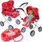 Baby Doll Stroller Play Set, 3-in-1 Babydoll Stroller with Removable Bassinet Baby