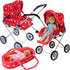 Baby Doll Stroller Play Set, 3-in-1 Babydoll Stroller with Removable Bassinet Baby