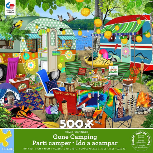 Ceaco - Tracy Flickinger - Gone Camping 500 Piece Jigsaw Puzzle