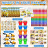 72 Set Cinrobiye Pcs Construction Party Favors Truck Car Coloring Books with Stacking Crayons Bulk Engineering Vehicle