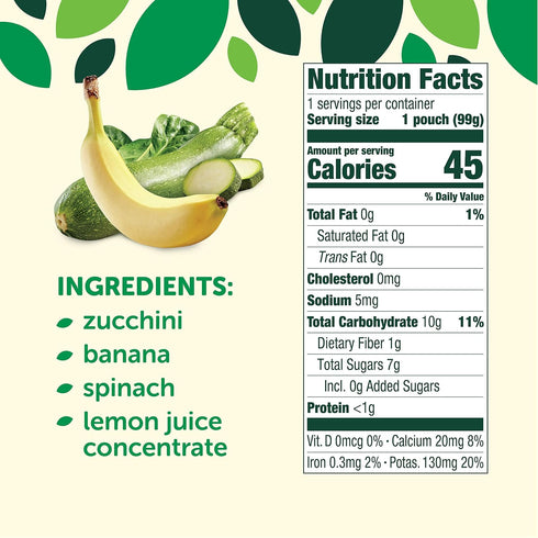 Pack, 3.5oz, 18ct Beech-Nut Baby Food Pouches Veggies & Fruities Variety