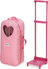 Badger Basket 3-in-1 Doll Trolley Travel Carrier with Rocking Bed and Bedding for 18 inch Dolls - Pink/Polka Dot