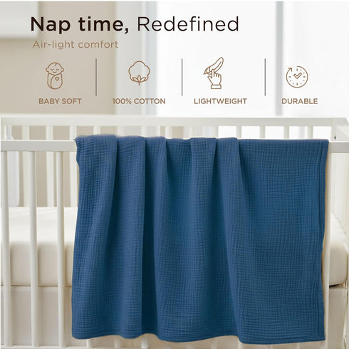 4 41 37| Threadmill Muslin Baby Blanket | Layer Swaddle Blankets for Newborns| Multi Use Muslin Blankets x Ultra-Soft