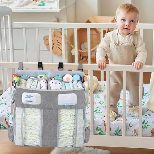 Accmor Changing Table Diaper Organizer, Hanging Diaper Caddy Organizer Stacker for Cribs Changing Table Playard Wall