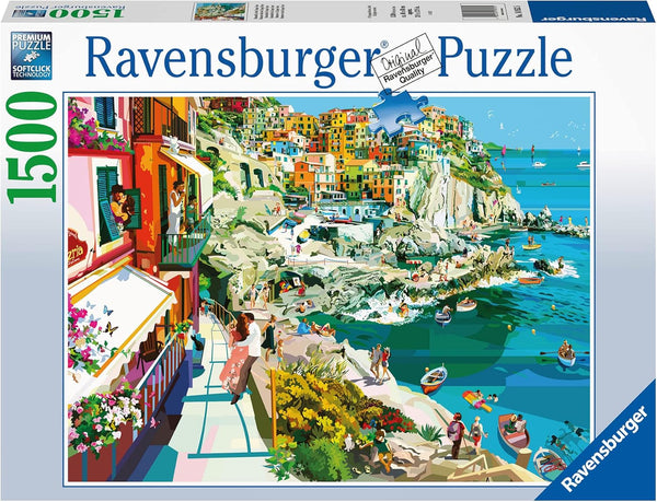 Ravensburger Romance in Cinque Terre 1500 Piece Jigsaw Puzzle for Adults - Unique Pieces, Softclick Technology