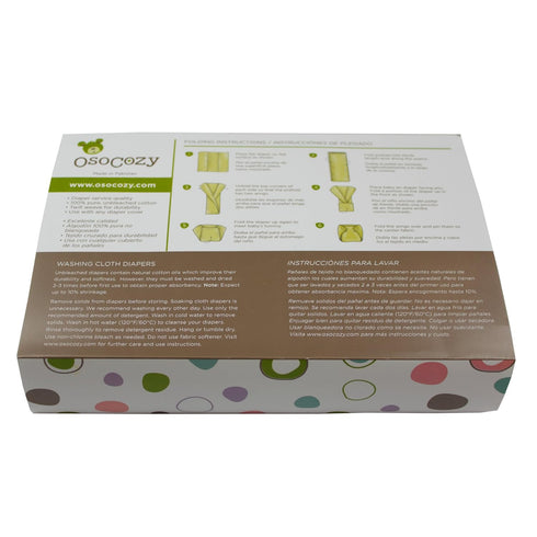OsoCozy 1 (7-15 lbs), 6 Pack, 100% Prefolds Unbleached Cloth Baby Diapers, Size Soft, Absorbent and Durable Natural