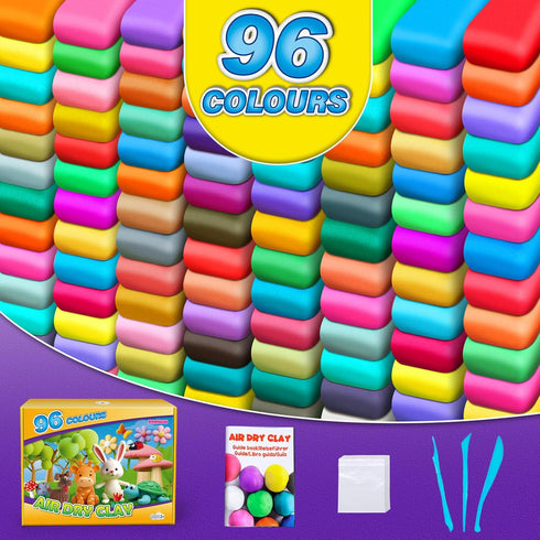 96 3 4 5 6 7 8+ Magic Clay - Air Dry Clay Colors, Modeling Clay for Kids with Tools, Soft & Ultra Light, Toys Gifts