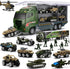 26 Pcs Military Truck with Soldier Men Set(2 in 1), Mini Die-cast