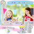 24 Set 8 oz Lenwen Color Your Own Tea Party Cups with Handle, DIY Coloring Treat Paper Cups and Plates Snack Dessert