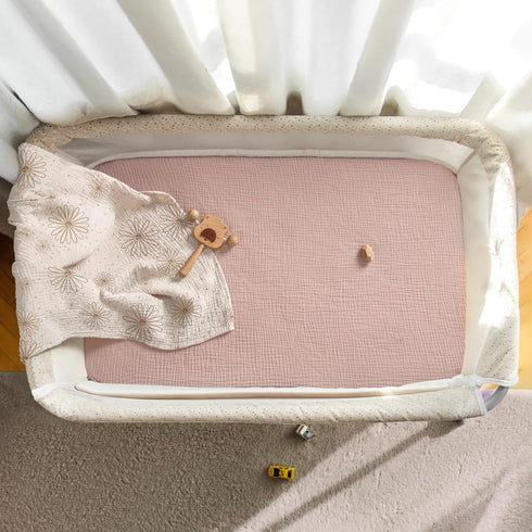 Fitted Muslin Bassinet Sheets for Baby | Soft Cotton Sheets for Boys and Girls