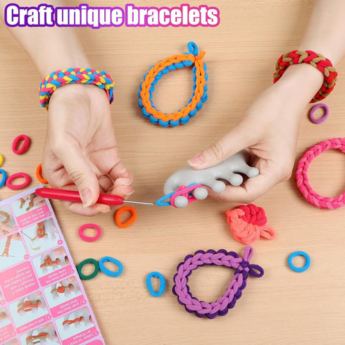 1000+ 7-12 FUNiOi Kids Art and Craft Kit, Rubber Band Bracelet Make Toy, Cat Weaving Comb, Colorful Hair Ties, DIY