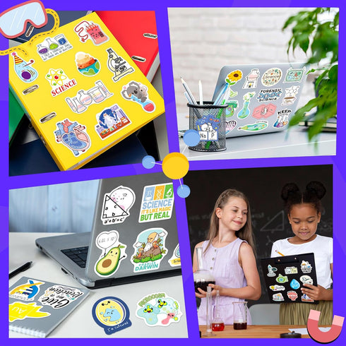 200PCS Science Stickers for Chemistry, Biology, Physics, Great for Students, Teachers, and Laboratory Decor