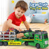 3 4 5 6 7 23" Bstoyder Toddler Boy Toys for Years Kids, Semi Flatbed Truck Toy with a Dinosaure Truck, Friction Powered