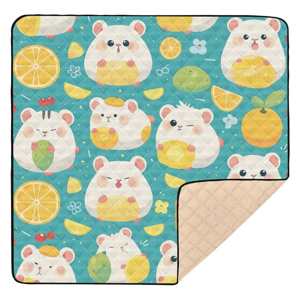 EtherSpher Cartoon Hamster Bright Color Large Non-Slip Baby Floor Play mat for Indoor