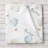 Lovable Gift Co Hot Air Balloons Personalized Baby Receiving Swaddle Blanket, Blue