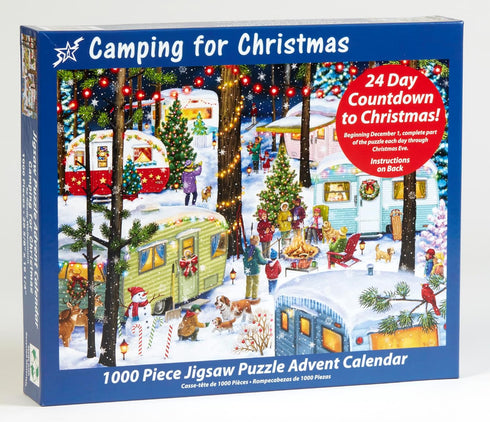 1000 Count Jigsaw Puzzle Advent Calendar Pieces - Camping for Christmas by Vermont Christmas Company - Jigsaw Puzzles