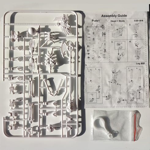 QWZFirst T13 5.12-in Sets (1pcs) Skeleton Action Figure, Movable Articulated Human Skeleton, Action Figure Wearing