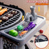 Playset 3-5, 2-Layer Set, Kids Grill for Toddlers Outdoor BBQ Cooking Toy with Smoke, Lights and Sounds, Backyard