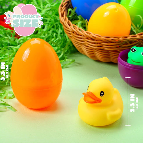 6 JOYIN Pcs Prefilled Easter Eggs with Floating Animal Light-up Bath Toys, Luminous Bathtub Toys for Kids Easter Eggs