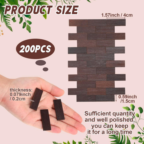 200 Pcs Miniature Dollhouse Flooring Mini Wooden Dollhouse Floor Boards 1 12 Scale Dollhouse Accessories Geometric Bamboo Doll House Furniture Wood Floor Board for Model Decor (Brown)