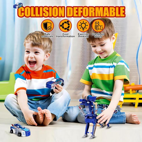 Generic 2in1 Collision Transforming Dinosaur Car Toy, Magnetic Dinosaur Transformer Car Toy, Magnetic Dinosaur